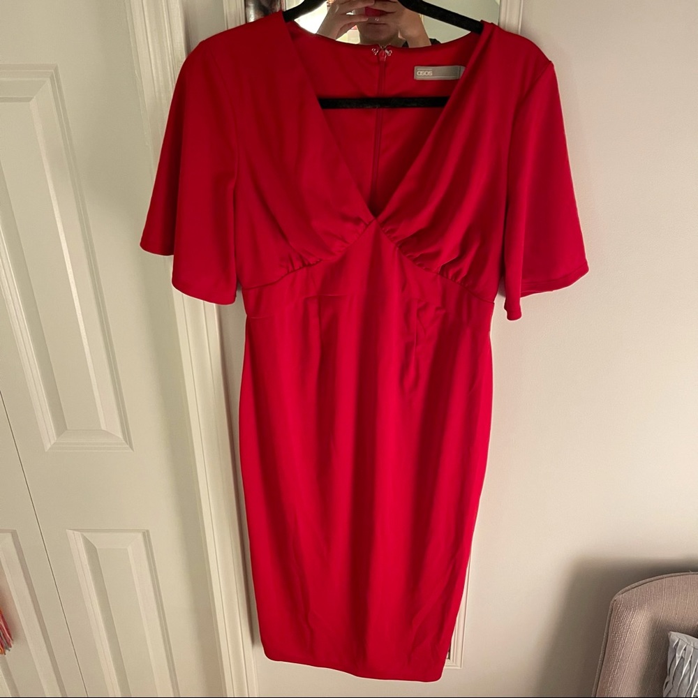 ASOS Red Midi Dress